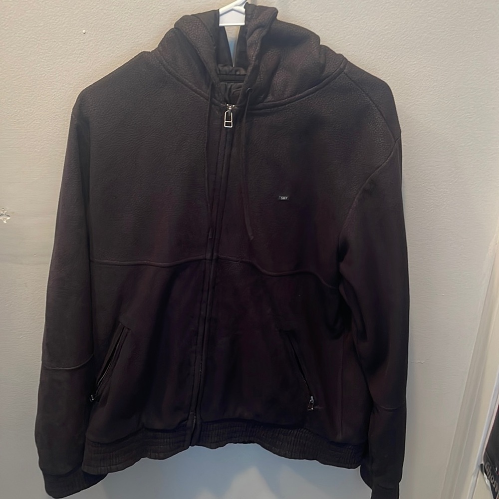 Men’s black obey hoodie/jacket size large